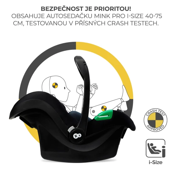 Kočík kombinovaný 3v1 Esme Pro Moonlight Grey Kinderkraft KSESME00GRY300N