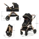Kočík kombinovaný 3v1 Esme Pro Pure Black Kinderkraft KSESME00BLK300N