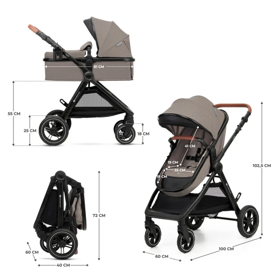 Kočík kombinovaný 3v1 Esme Pro Sand Beige Kinderkraft KSESME00BEG300N
