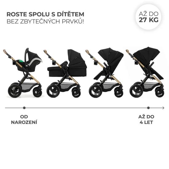 Kočík kombinovaný 3v1 Moov 2 XL Air Black Kinderkraft KSMOOVXLBLK0000