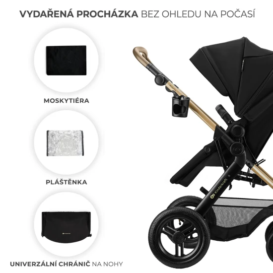 Kočík kombinovaný 3v1 Moov 2 XL Air Black Kinderkraft KSMOOVXLBLK0000