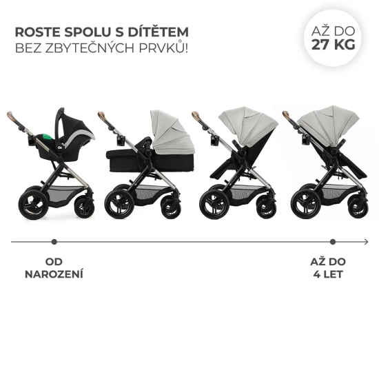 Kočík kombinovaný 3v1 Moov 2 XL Air Grey Kinderkraft KSMOOVXLGRY0000