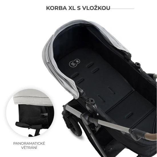 Kočík kombinovaný 3v1 Moov 2 XL Air Grey Kinderkraft KSMOOVXLGRY0000