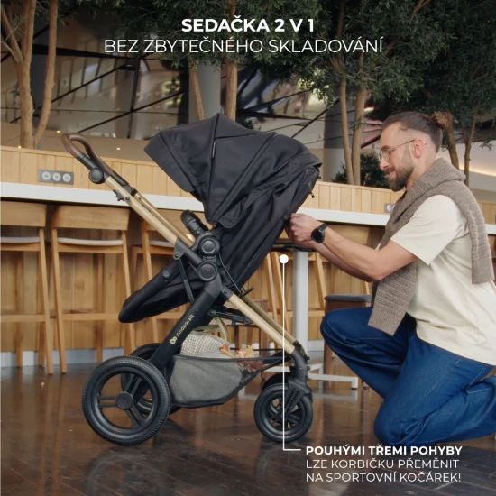 Kočík kombinovaný 3v1 Moov 2 XL Air Grey Kinderkraft KSMOOVXLGRY0000