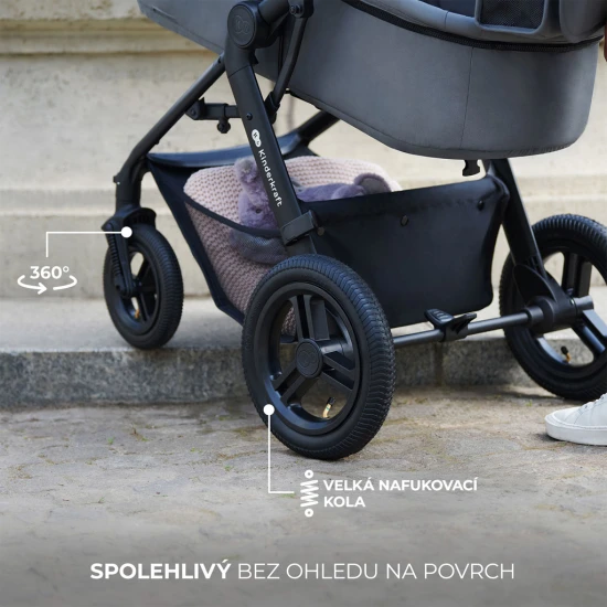 Kočík kombinovaný 3v1 Moov 2 XL Air Grey Kinderkraft KSMOOVXLGRY0000