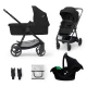Kočík kombinovaný 3v1 Newly Classic black + Mink PRO Kinderkraft KSNEWL00BLK300I