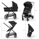 Kočík kombinovaný 3v1 Newly Classic black + Mink PRO Kinderkraft KSNEWL00BLK300I