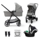 Kočík kombinovaný 3v1 Newly Moonlight grey + Mink PRO Kinderkraft KSNEWL00GRY300I