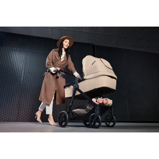 Kočík kombinovaný 3v1 Newly Sand beige + Mink PRO Kinderkraft KSNEWL00BEG300I