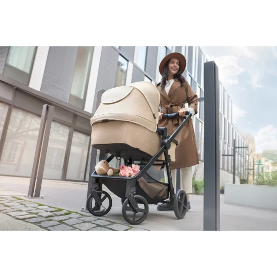 Kočík kombinovaný 3v1 Newly Sand beige + Mink PRO Kinderkraft KSNEWL00BEG300I