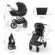 Kočík kombinovaný 3v1 Prime 3 Venezian Black Kinderkraft KSPRIM03BLK3000