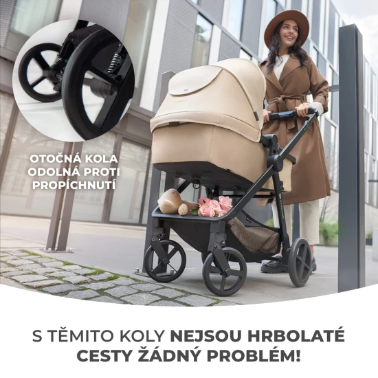 Kočík kombinovaný 4v1 Newly Classic Black + Mink PRO Kinderkraft KSNEWL00BLK400I