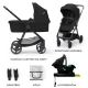 Kočík kombinovaný 4v1 Newly Classic Black + Mink PRO Kinderkraft KSNEWL00BLK400I