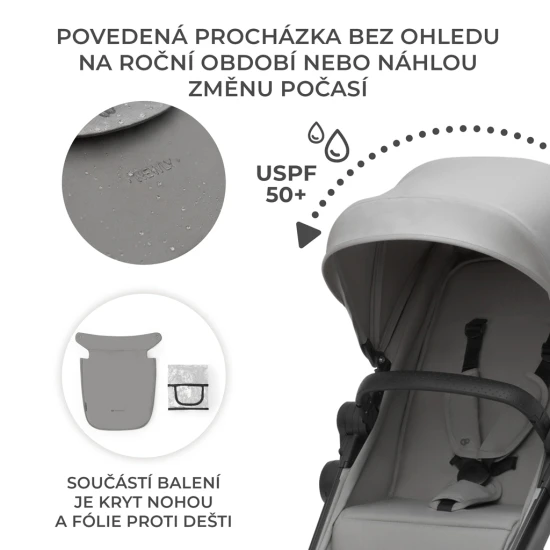 Kočík kombinovaný 4v1 Newly Classic Grey + Mink PRO Kinderkraft KSNEWL00GRY400I