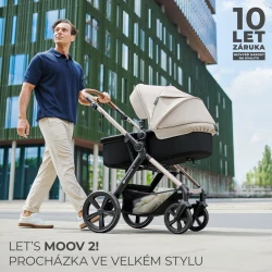 Kočík kombinovaný Moov 2 3v1 Moonlight Grey penové kolesá