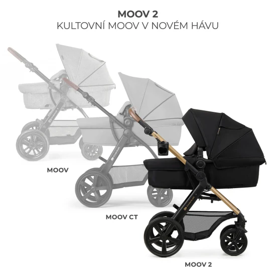 Kočík kombinovaný Moov 2 3v1 Pure Black penové kolesá Kinderkraft KSMOOV02BLKEV00