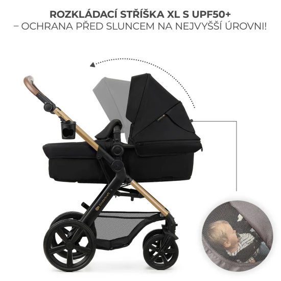 Kočík kombinovaný Moov 2 3v1 Pure Black penové kolesá Kinderkraft KSMOOV02BLKEV00