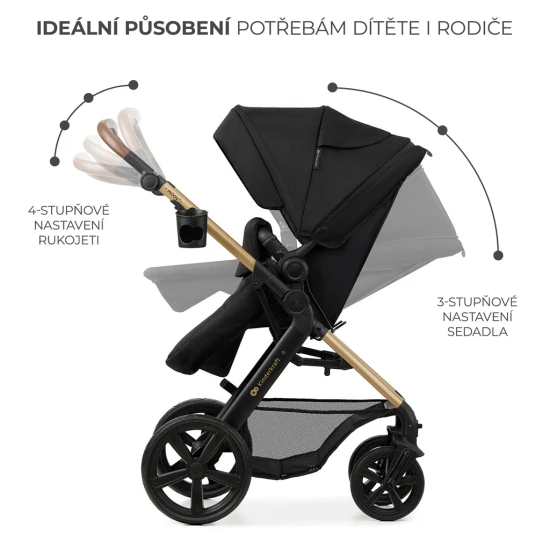 Kočík kombinovaný Moov 2 3v1 Pure Black penové kolesá Kinderkraft KSMOOV02BLKEV00
