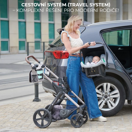 Kočík kombinovaný Moov 2 3v1 Pure Black penové kolesá Kinderkraft KSMOOV02BLKEV00