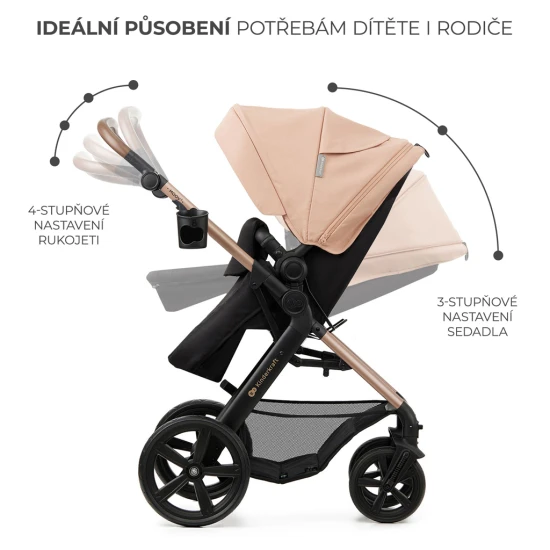 Kočík kombinovaný Moov 2 3v1 Sand Beige penové kolesá Kinderkraft KSMOOV02BEGEV00