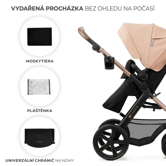 Kočík kombinovaný Moov 2 3v1 Sand Beige penové kolesá Kinderkraft KSMOOV02BEGEV00