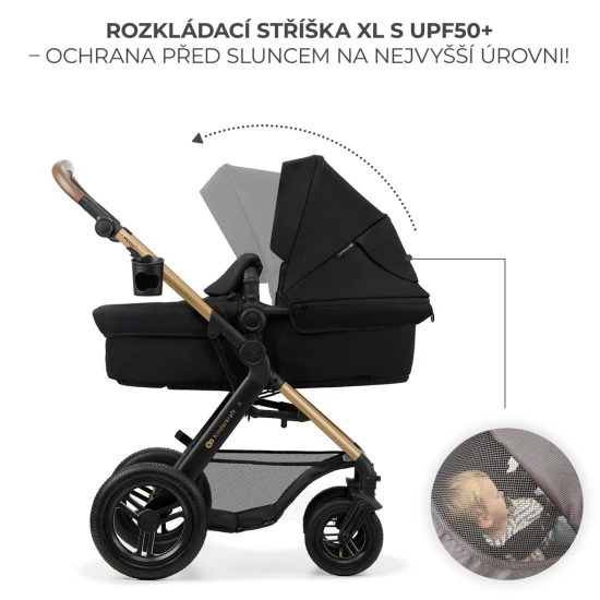Kočík kombinovaný Moov 2 Air 3v1 Pure Black Kinderkraft KSMOOV02BLK0000
