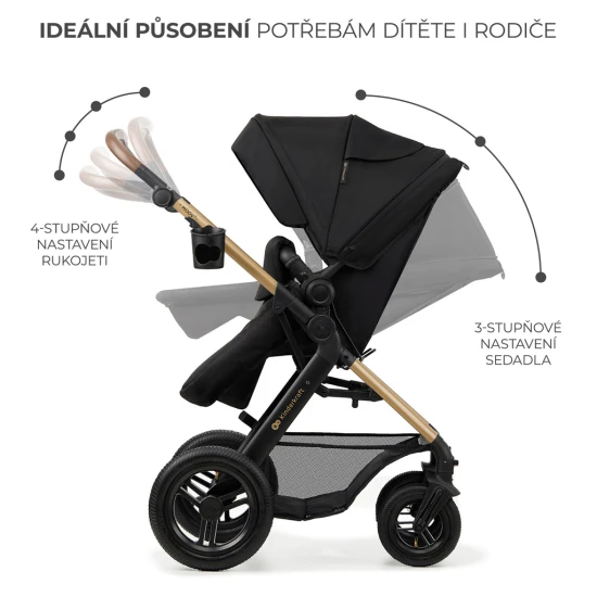 Kočík kombinovaný Moov 2 Air 3v1 Pure Black Kinderkraft KSMOOV02BLK0000