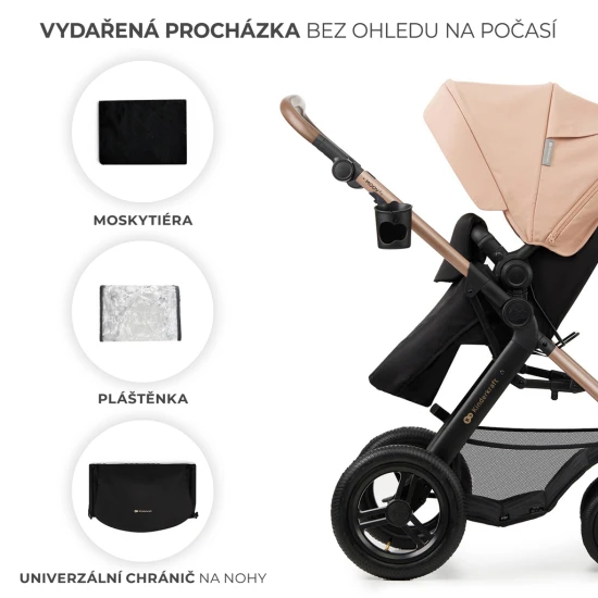 Kočík kombinovaný Moov 2 Air 3v1 Sand Beige Kinderkraft KSMOOV02BEG0000