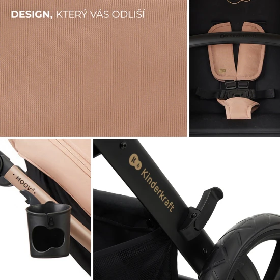 Kočík kombinovaný Moov 2 Air 3v1 Sand Beige Kinderkraft KSMOOV02BEG0000