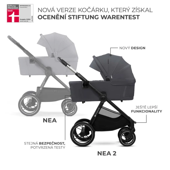 Kočík kombinovaný Nea 2 2v1 Dark Grey Kinderkraft KSNEA002DGR2000