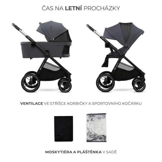 Kočík kombinovaný Nea 2 2v1 Dark Grey Kinderkraft KSNEA002DGR2000