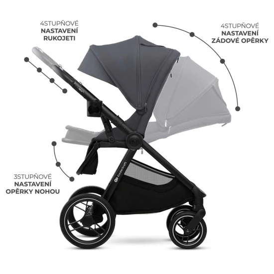 Kočík kombinovaný Nea 2 2v1 Dark Grey Kinderkraft KSNEA002DGR2000