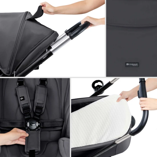 Kočík kombinovaný Nea 2 2v1 Dark Grey Kinderkraft KSNEA002DGR2000