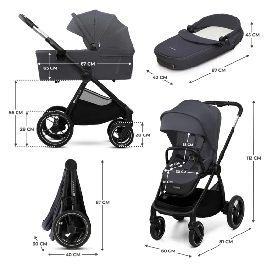 Kočík kombinovaný Nea 2 2v1 Dark Grey Kinderkraft KSNEA002DGR2000