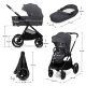 Kočík kombinovaný Nea 2 2v1 Dark Grey Kinderkraft KSNEA002DGR2000