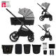 Kočík kombinovaný Nea 2 2v1 Lunar Black Bizuu Kinderkraft KSNEA002BLKBI00