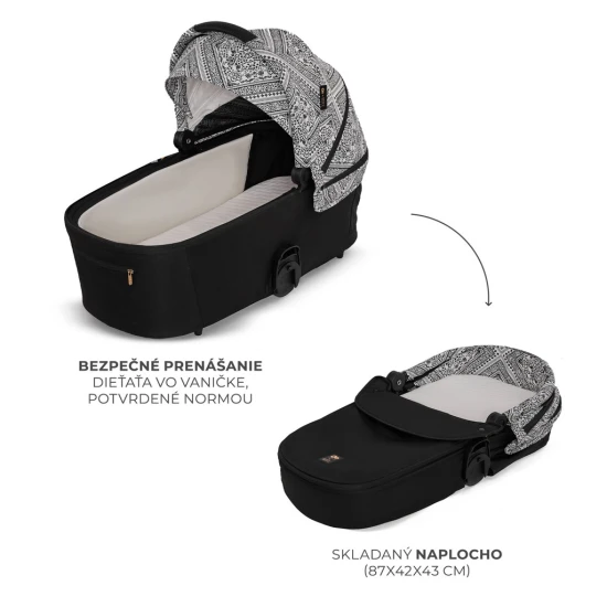 Kočík kombinovaný Nea 2 2v1 Lunar Black Bizuu Kinderkraft KSNEA002BLKBI00