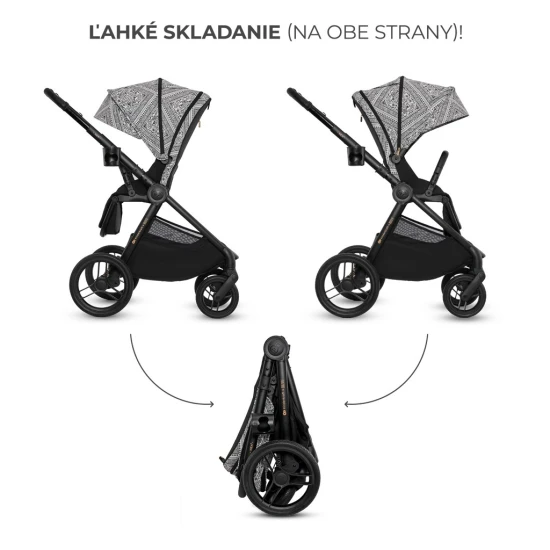 Kočík kombinovaný Nea 2 2v1 Lunar Black Bizuu Kinderkraft KSNEA002BLKBI00