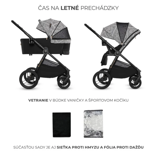 Kočík kombinovaný Nea 2 2v1 Lunar Black Bizuu Kinderkraft KSNEA002BLKBI00