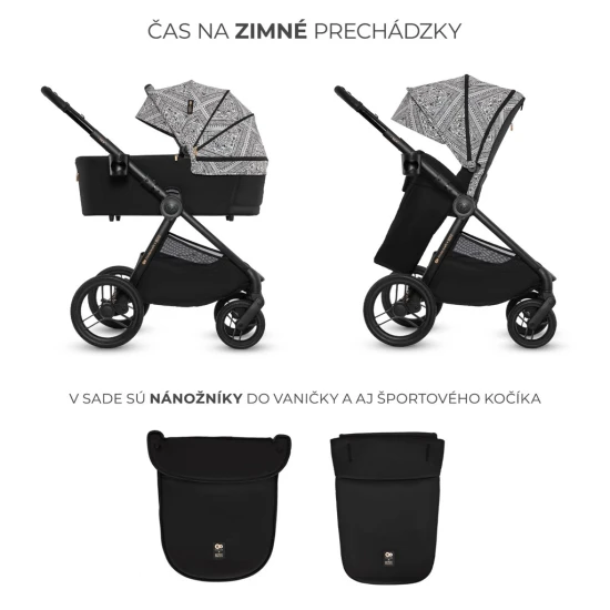 Kočík kombinovaný Nea 2 2v1 Lunar Black Bizuu Kinderkraft KSNEA002BLKBI00