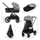 Kočík kombinovaný Nea 2 2v1 Lunar Black Bizuu Kinderkraft KSNEA002BLKBI00