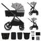 Kočík kombinovaný Nea 2 2v1 Lunar Black Bizuu Kinderkraft KSNEA002BLKBI00