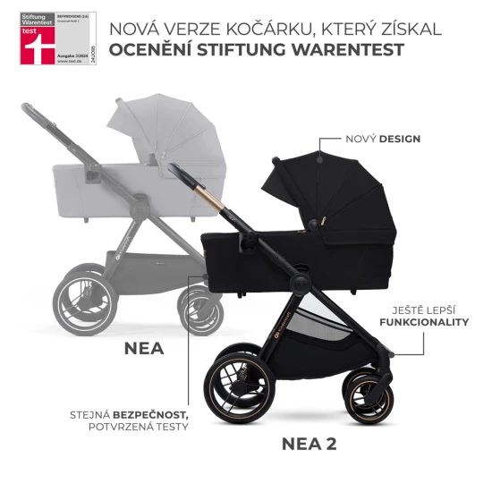 Kočík kombinovaný Nea 2 2v1 Midnigth Black Kinderkraft KSNEA002BLK2000