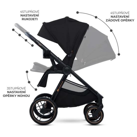 Kočík kombinovaný Nea 2 2v1 Midnigth Black Kinderkraft KSNEA002BLK2000