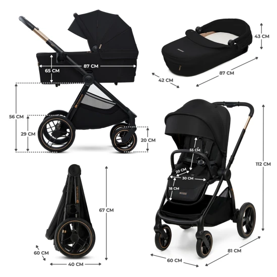 Kočík kombinovaný Nea 2 2v1 Midnigth Black Kinderkraft KSNEA002BLK2000