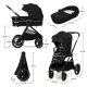 Kočík kombinovaný Nea 2 2v1 Midnigth Black Kinderkraft KSNEA002BLK2000