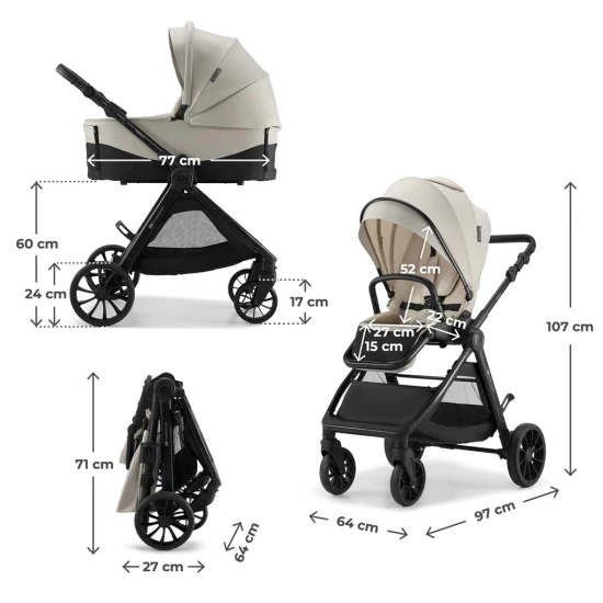 Kočík kombinovaný Vesto 2 3v1 Beige Kinderkraft KSVEST02BEG3000