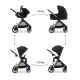 Kočík kombinovaný Vesto 2 3v1 Black Kinderkraft KSVEST02BLK3000