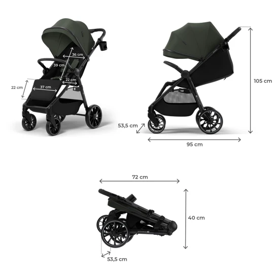 Kočík športový Grande 2 Mystic Green Kinderkraft KSGRAN02GRE0000
