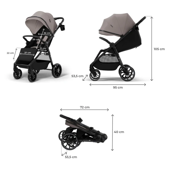 Kočík športový Grande 2 Sand Beige Kinderkraft KSGRAN02BEG0000